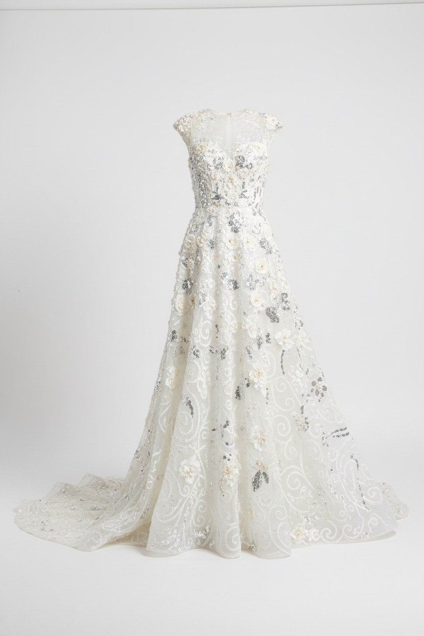 White embellished dress for women